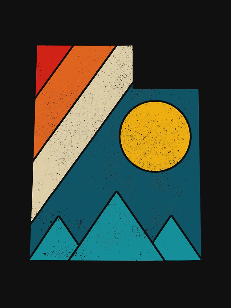 Utah Vintage State Map Mountains Grand by YesterDayCheck
