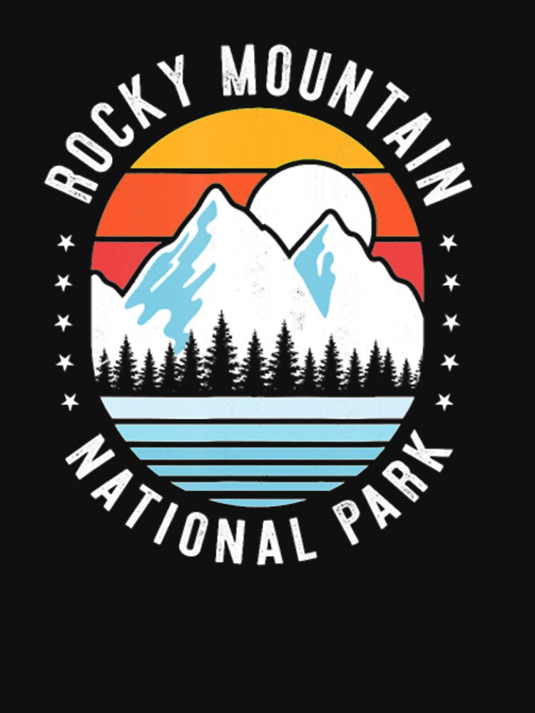 Rocky Mountain National Park Retro Hiking Funny Tshirt by Clavitaps