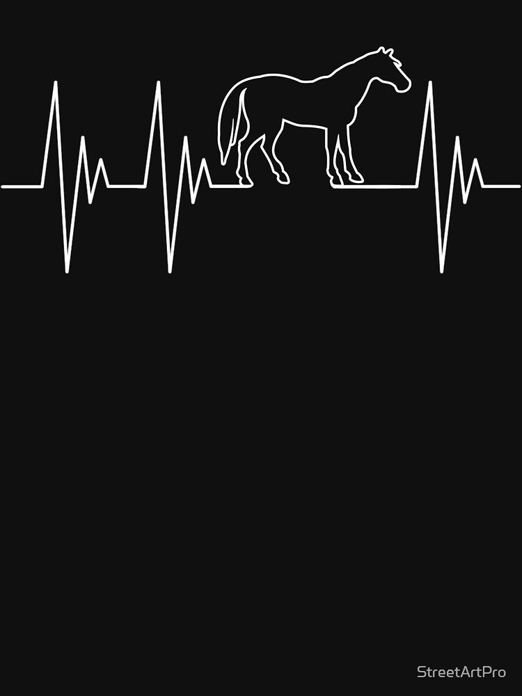 Horse Heart beat T shirt - Gift for horse lovers by StreetArtPro