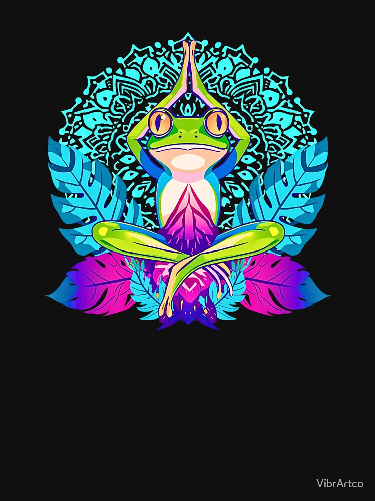 Aqua Frog Yoga Lotus by VibrArtco