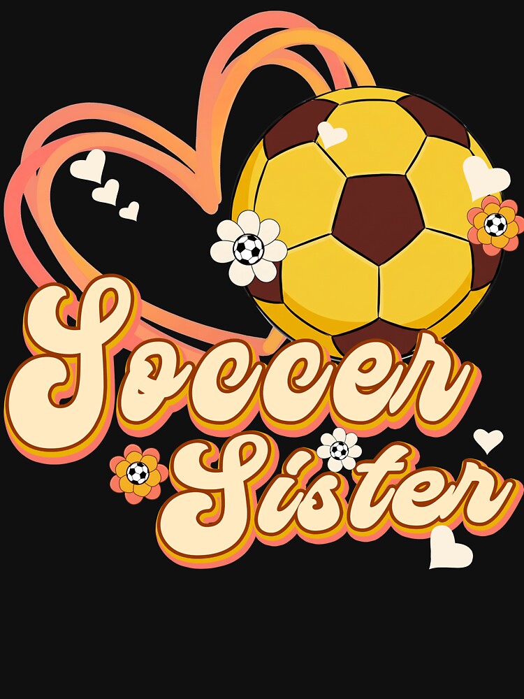 Cute Soccer Sister Retro Heart Tee by LarryMBrown