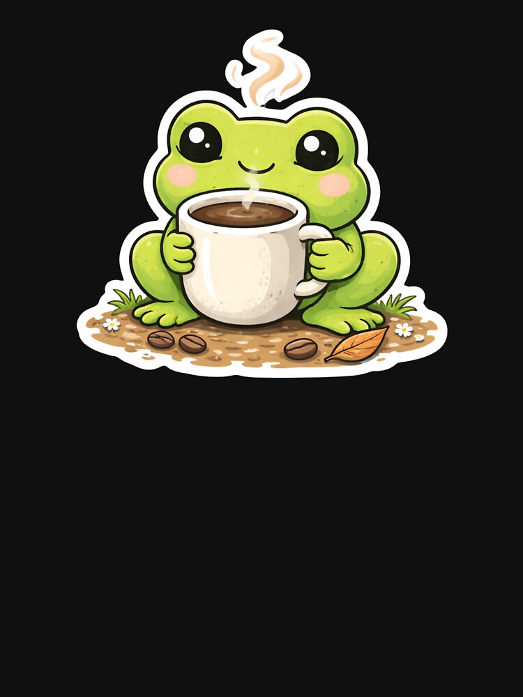 Cute Coffee Frog – Funny Frog Coffee Lover Design – Frog Meme by BetcherStudio