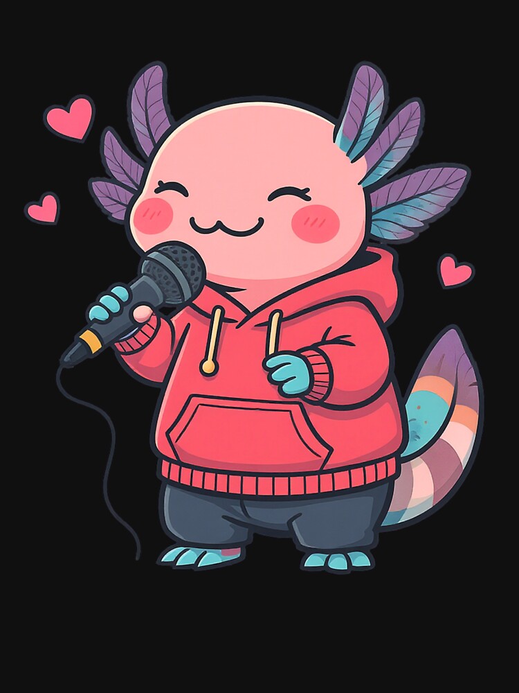 Love Song Axolotl – Sweet Romantic Music Illustration by ColorSplash123