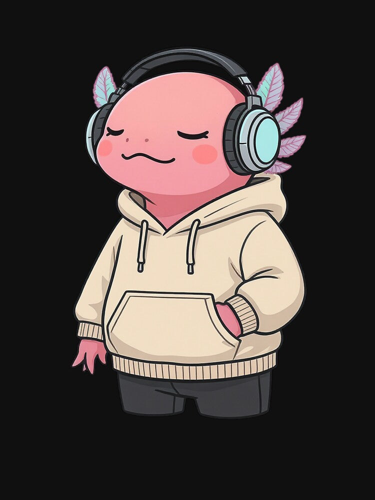 Lo-Fi Headphone Axolotl – Chill Introvert Music Aesthetic by ColorSplash123