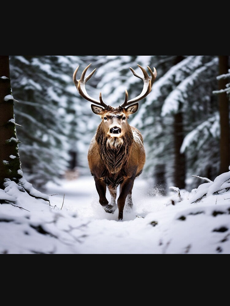 Snowy deer by Collection de trésors