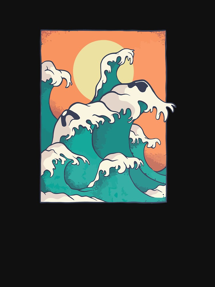 art of ocean waves vintage by zaher97