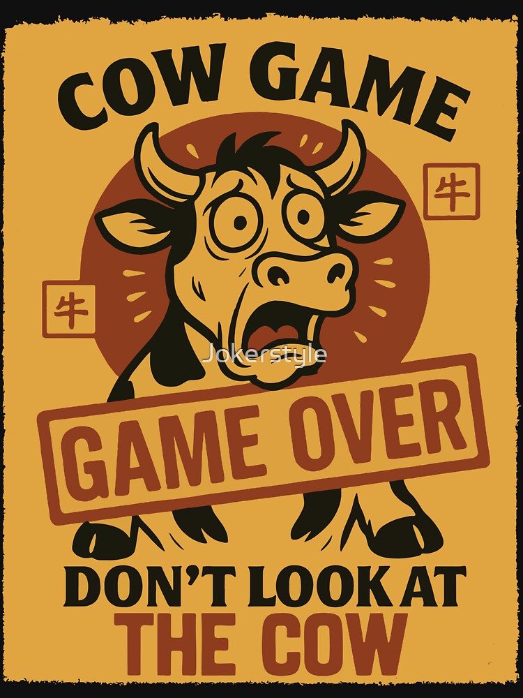 Funny Japanese Cow Game Graphic for Boys Girls Men Women by Jokerstyle