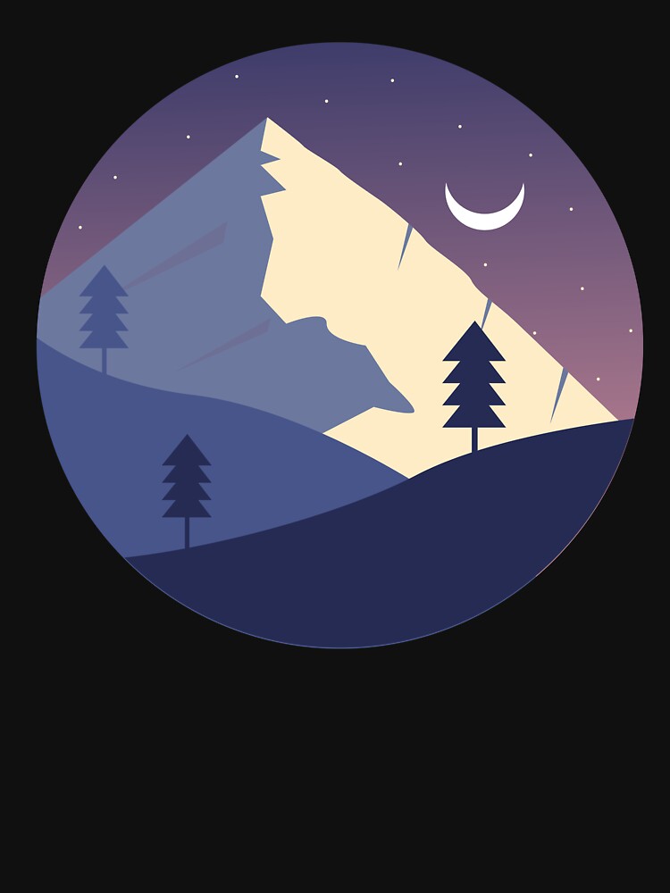 Mountain Night Illustration Vector by Darius Bocos