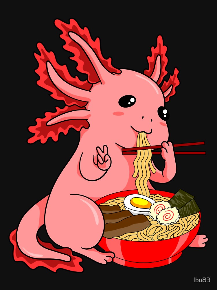 Axolotl Strawberry Milk Japanese Anime kawaii by Ibu83