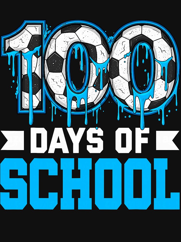 100 Days of School Soccer Drip 100th Day of School Boys Kids by FrankIsabel