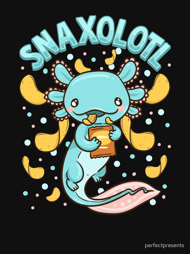 Cute & Funny Snaxolotl Adorable Snacking Axolotl by perfectpresents