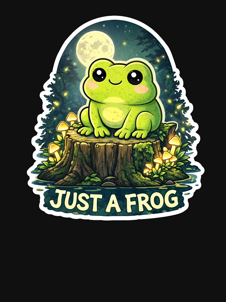 Just a Frog – Cute Forest Frog Aesthetic Sticker by BetcherStudio