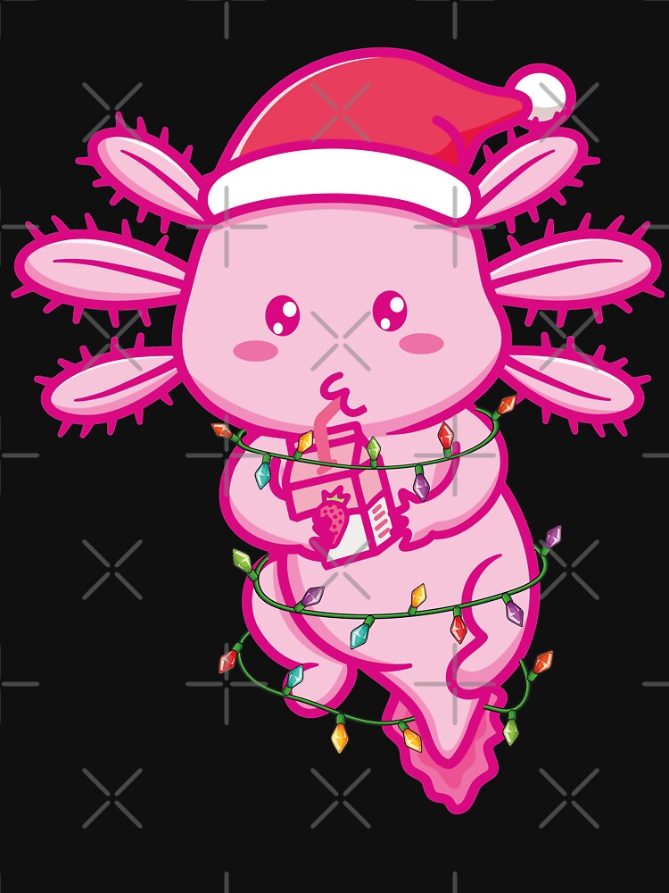Christmas Axolotl lights Santa Hat by Tatus Brinal