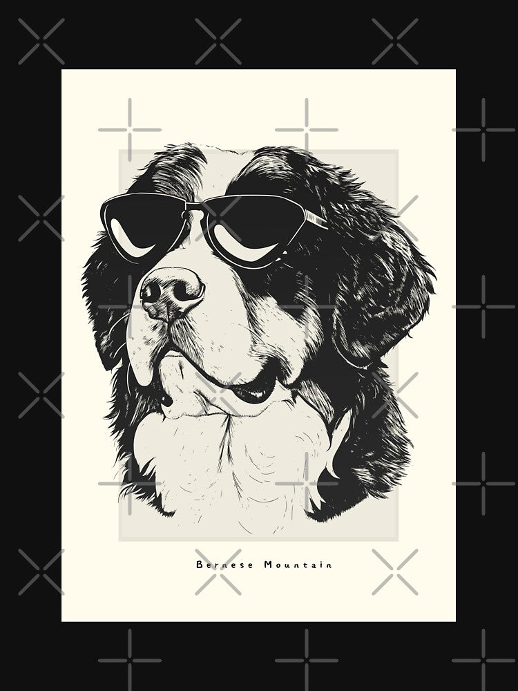 Bernese Mountain Digital Sketch Drawing Illustration by rafaeltto