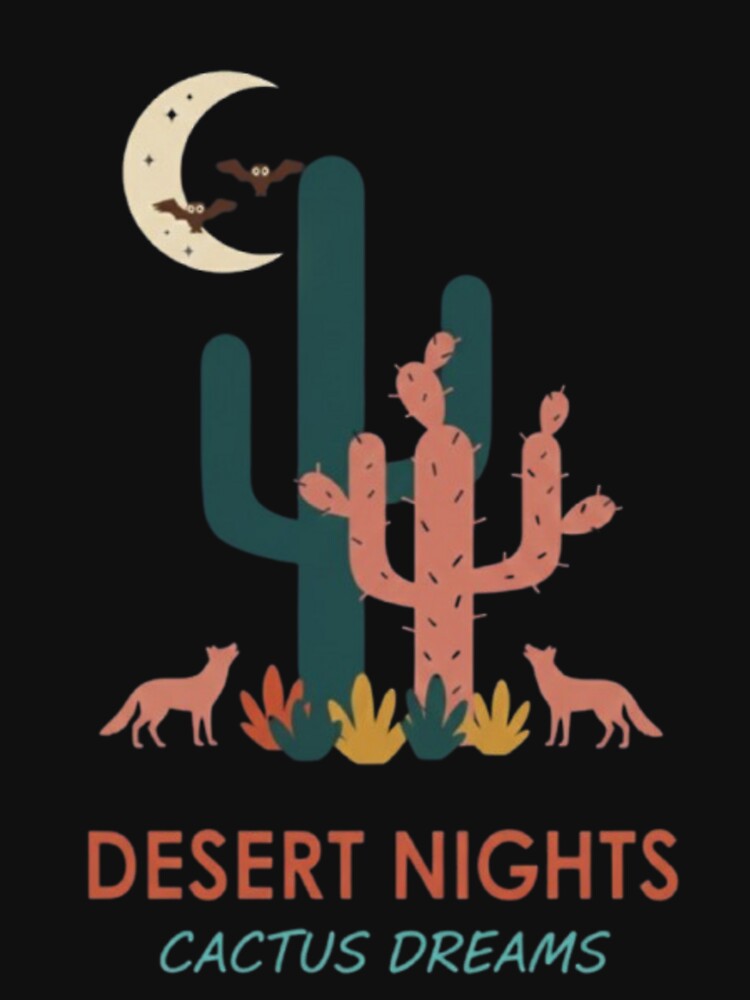 Desert Nights – Cactus, Foxes & Moonlight by Dogandesighn