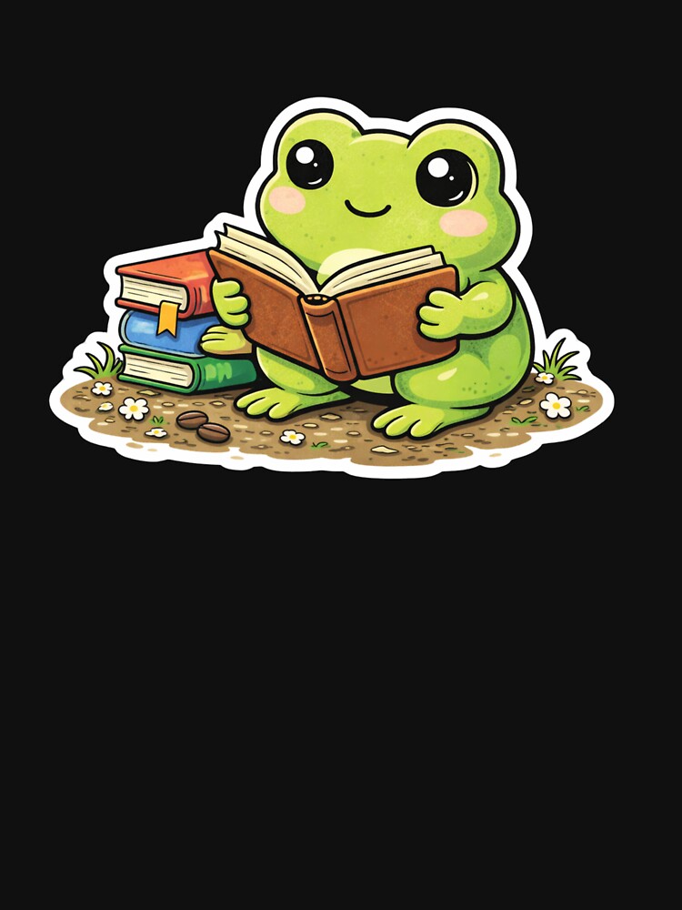 Cute Reading Frog – Book Lover Frog Design – Funny Frog Reader by BetcherStudio