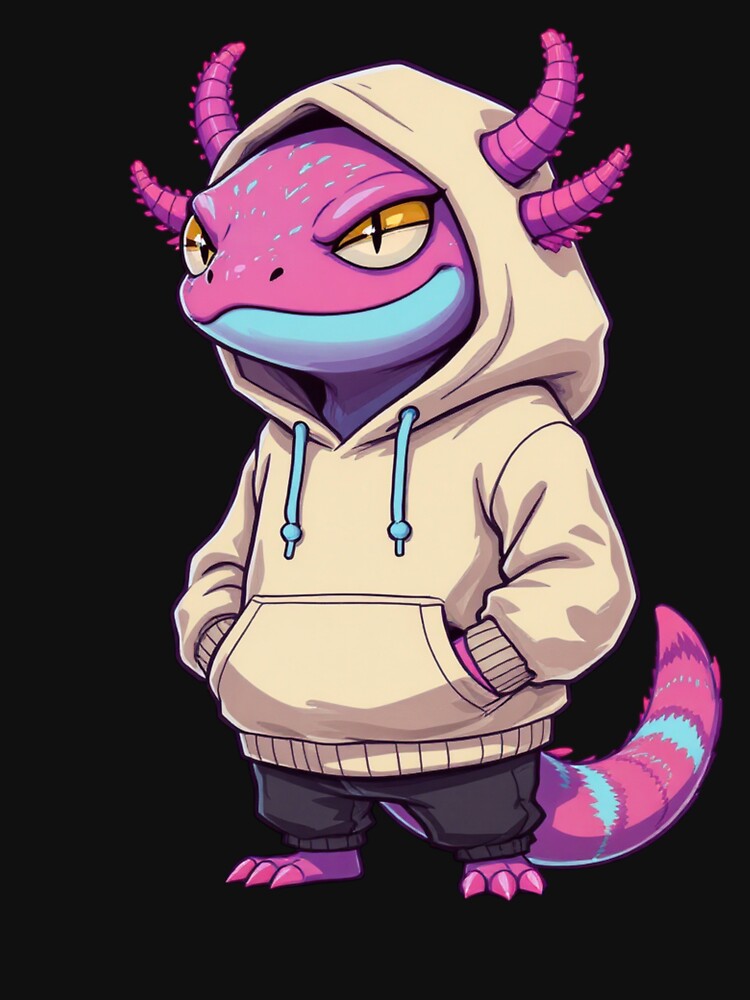 Introvert Cool Axolotl – Quiet Confidence Streetwear Illustration by ColorSplash123