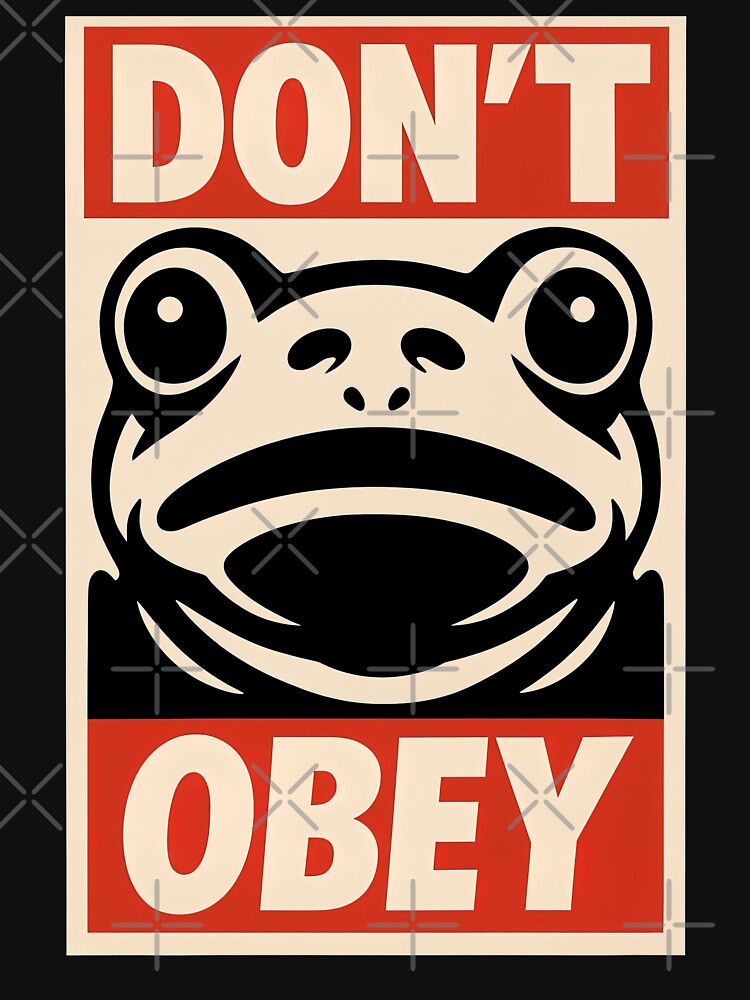 Portland Frog “Don’t Obey” Retro Protest Art by SpookshowDesign