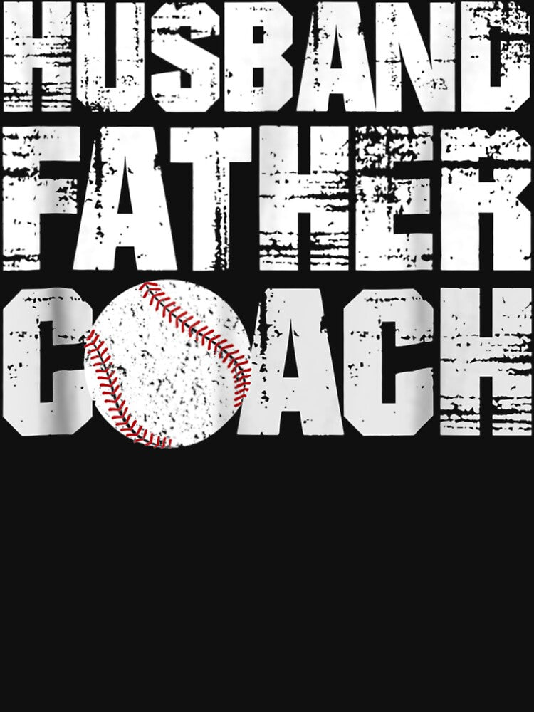 Husband Father Coach: Softball Baseball Dad Gift by SharonArtStudio