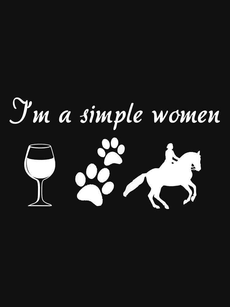 Womens Simple Women Horse Riding My Dog & Wine Drinking by doria7fjly