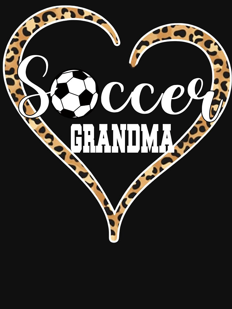 Leopard Heart Soccer Grandma T-Shirt by LarryMBrown