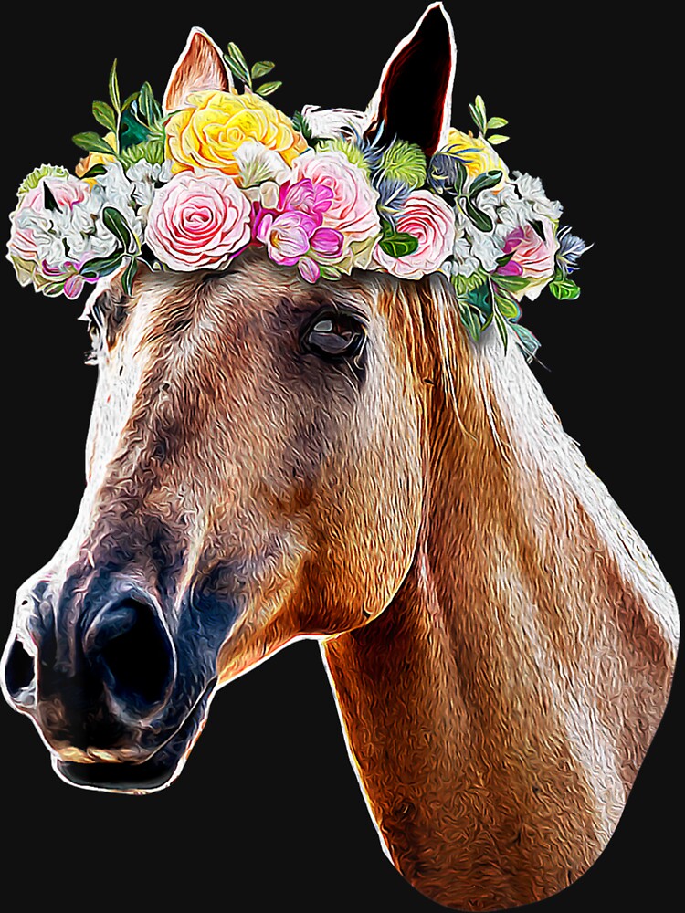 Floral Horse Horseback Riding Equestrian Farm Funny Animal Lover by EmilyPippin