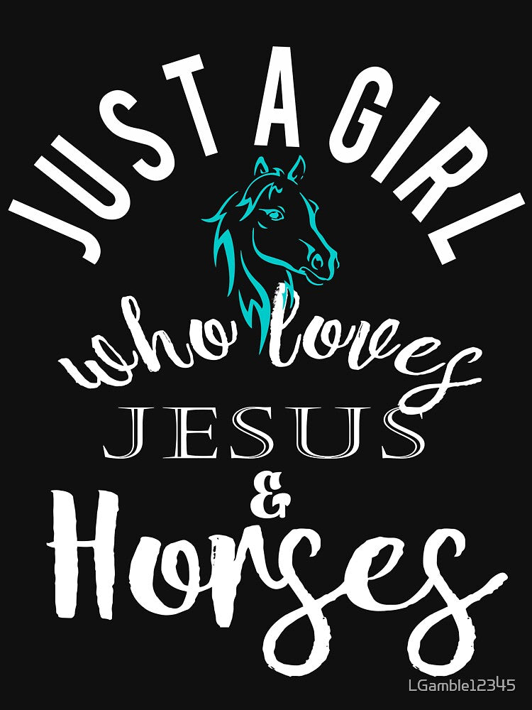 Cute I'm a girl who loves jesus and horses Christian gift by LGamble12345