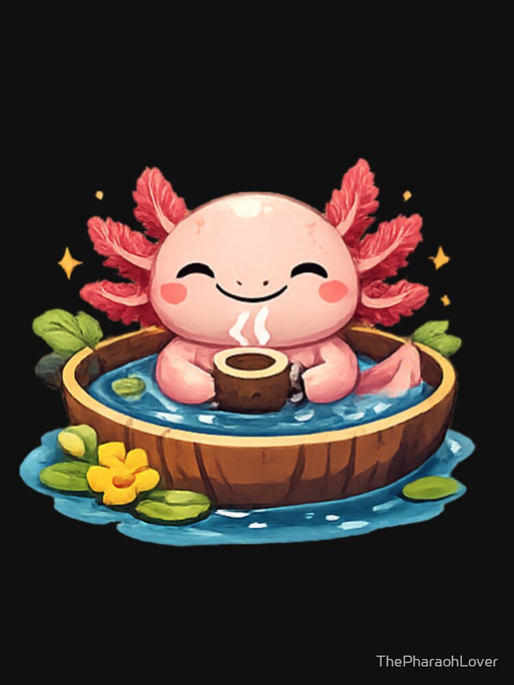 Cute Axolotl Relaxing With Coffee by ThePharaohLover