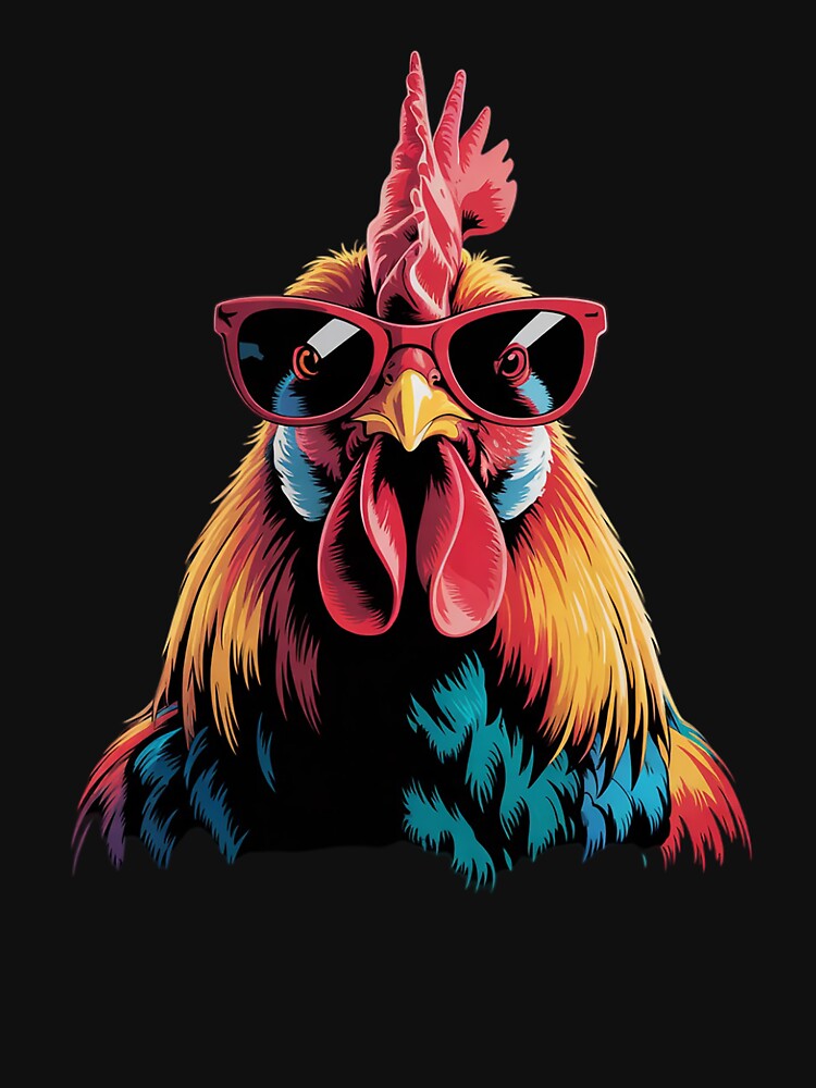 Chicken Cool Rooster Wearing Sunglasses -Kids by angolinnArt