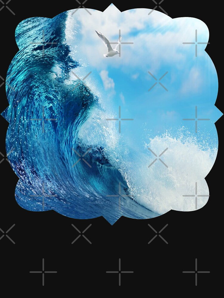 Blue ocean waves and the tide Throw Pillow by kingdom-designs