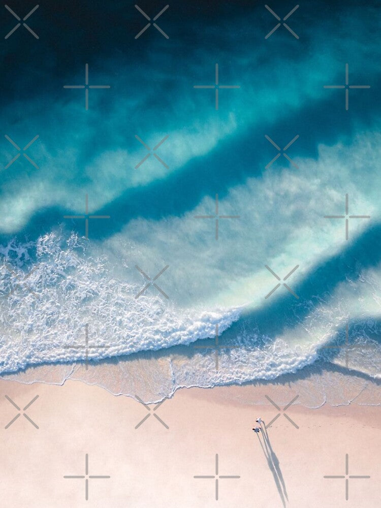 BEACH ARRIAL VIEW - BLUE OCEAN WAVES by 8G