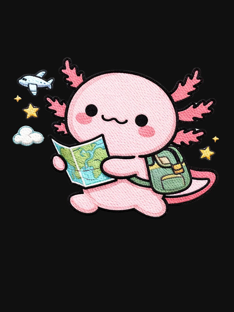Traveler Axolotl – Cute Kawaii Adventure Axolotl with Backpack by ColorSplash123