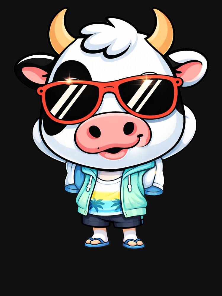 Poolside Chill Cow – Cute Chibi Cow Cartoon | Luxury Summer Design by ColorSplash123