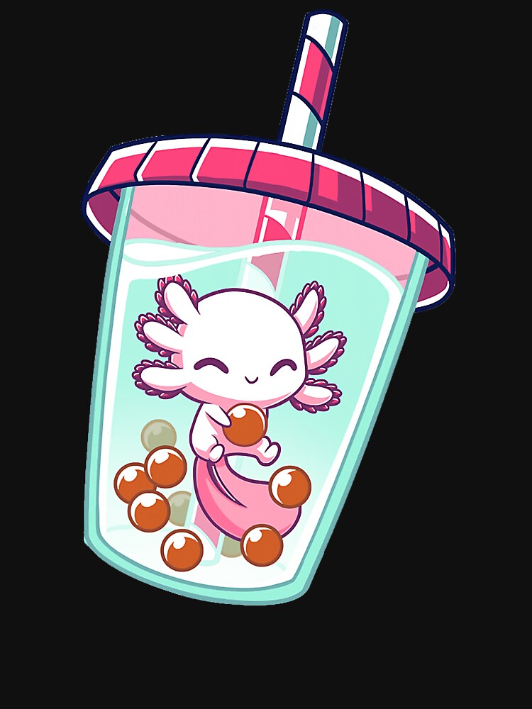 Boba Axolotl Kawaii Axolotl Bubble Tea Boba by xmjajd