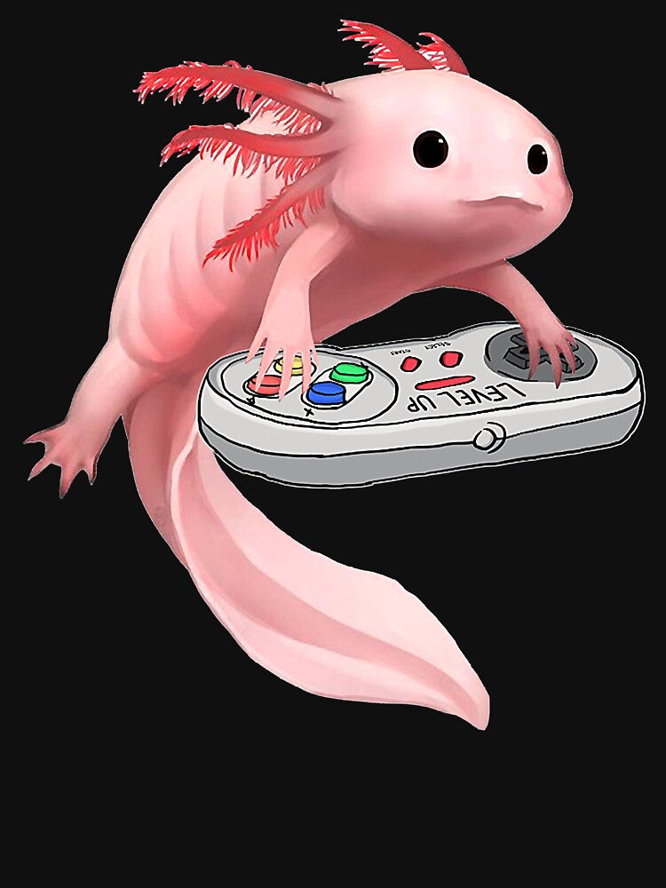 Axolotl Fish Playing Video Game Funny Axolotl Lizard Gamers by xmjajd