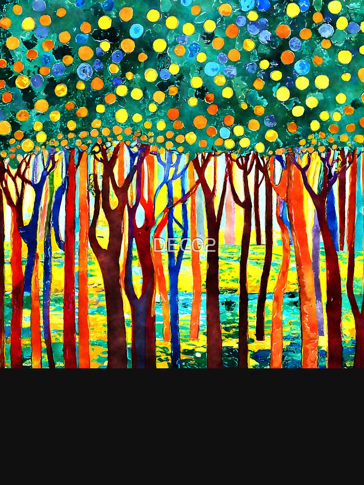 Fantasy Funky Forest Colorful Trees Abstract Digital Art by DEC02