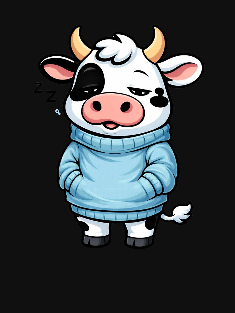 Sleepy Cozy Cow – Cute Lazy Weekend Cow Cartoon | Chill Lifestyle Design by ColorSplash123