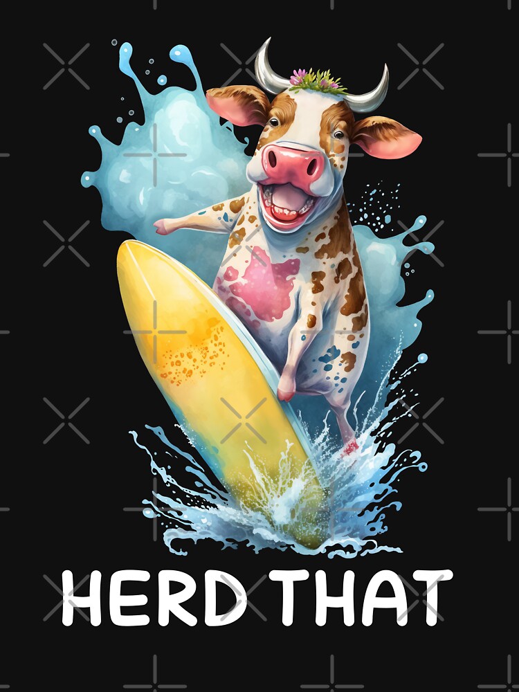 Herd that funny surfing cow by PERsonalthreads