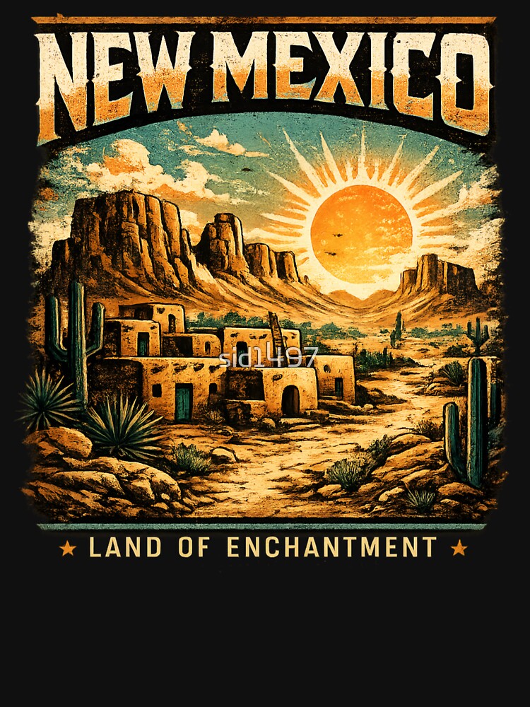 Vintage New Mexico Desert Sunset – Land of Enchantment by SidTastic