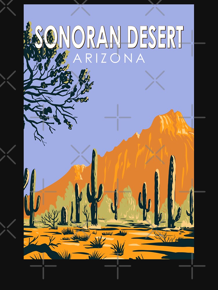 Sonoran Desert Arizona Vintage Art by KrisSidDesigns