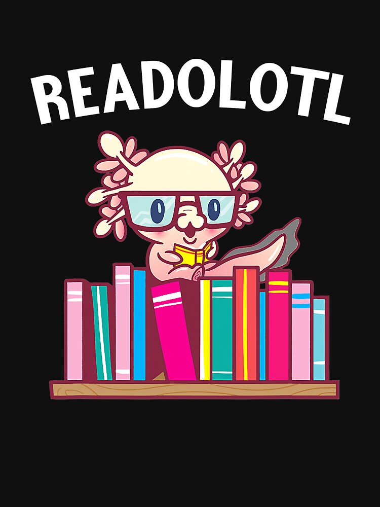 Funny Axolotl Shirt Book Reading Gift Bookworm Boys & Girls by SeleneFrances