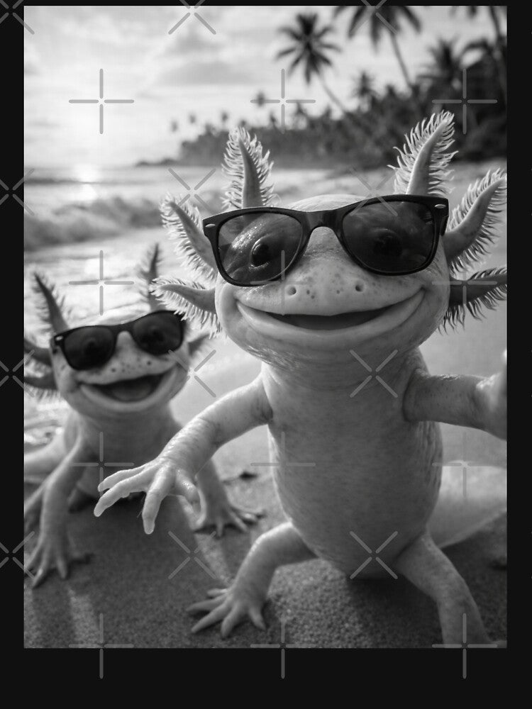 Cool Axolotl Selfie at The Beach, Cute Axolotls by love3617
