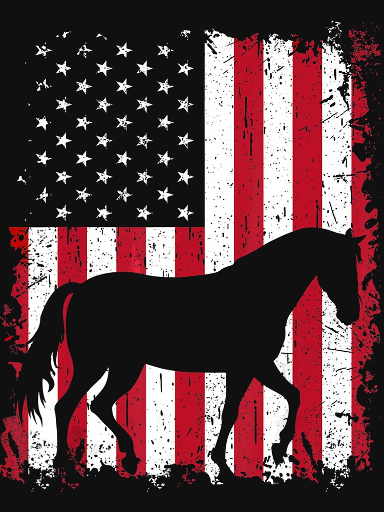 Horse 4th Of July American USA Flag Patriotic Funny Horse Animal Lover by EmilyPippin