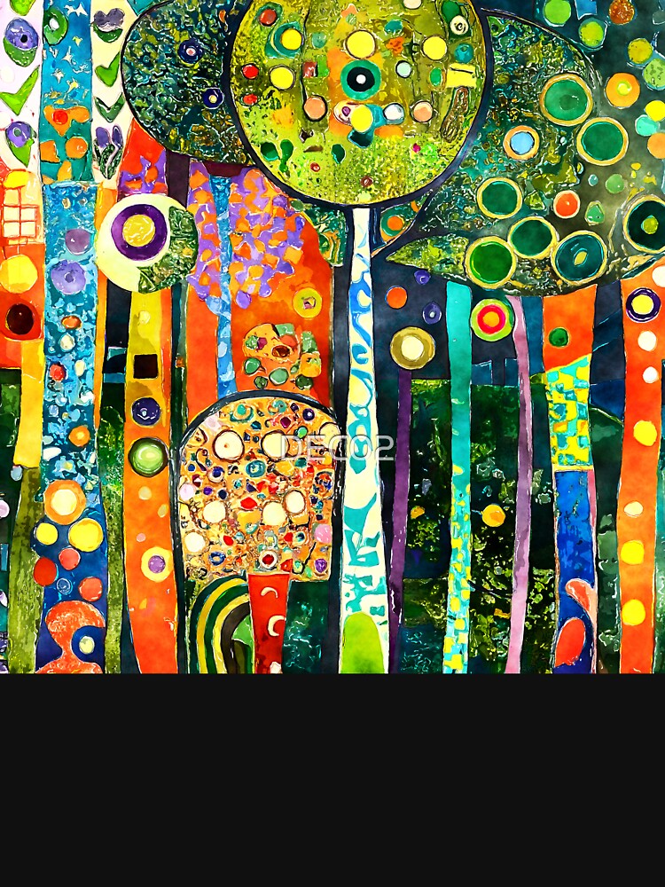 Funky Fantasy Forest Colorful Abstract Trees Digital Art by DEC02