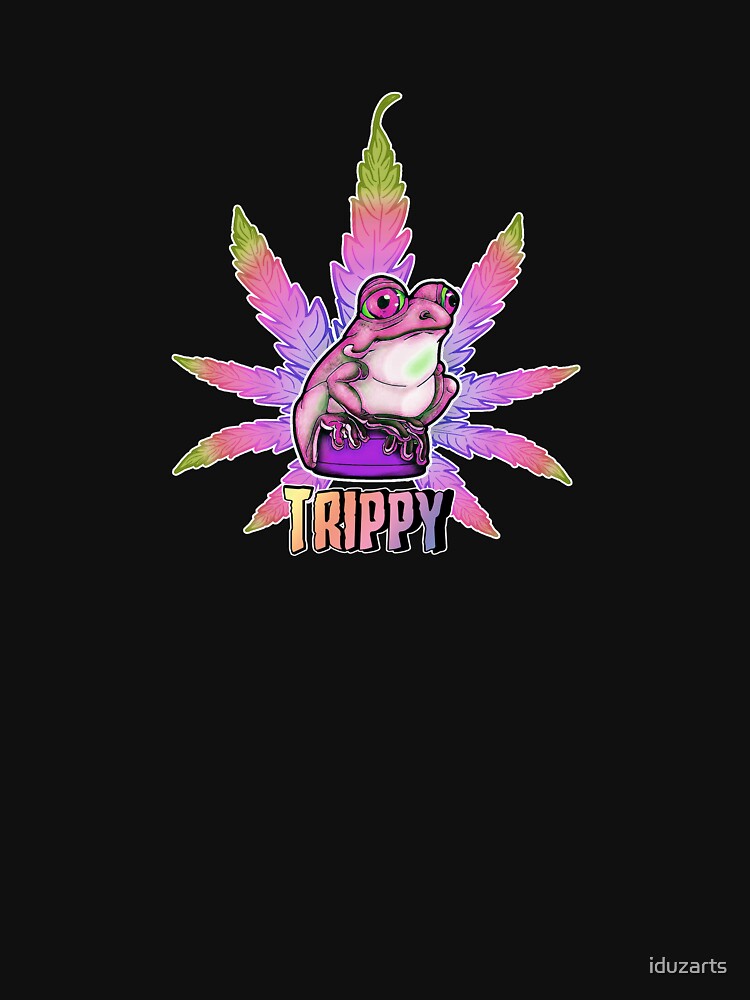 Weed frog on a grinder in pink and rainbow by iduzarts