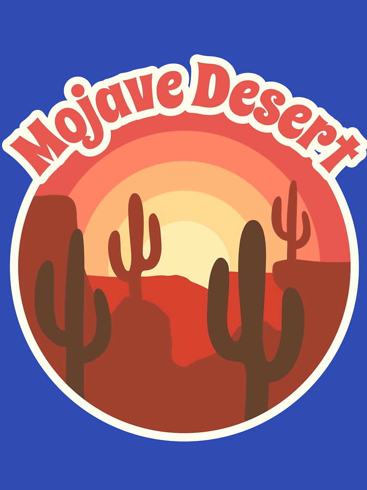 Mojave California Desert Camping Hiking, California Desert, Mojave Desrt, Sand, Red Sun and Cactus, Mojave T-shirt by AbsurdStore