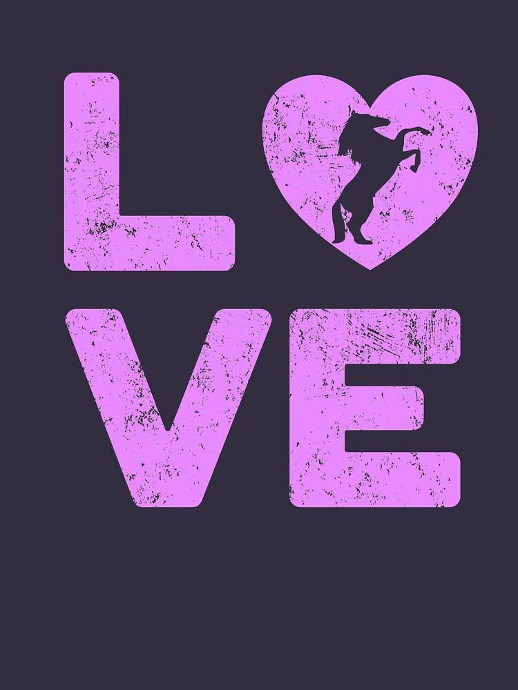 Love Horses T-Shirt Pink Vintage Distressed Shirt by Dan66