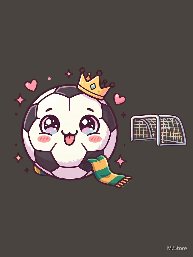 Cute Kawaii Soccer Ball King Crown in Stadium by M.Store