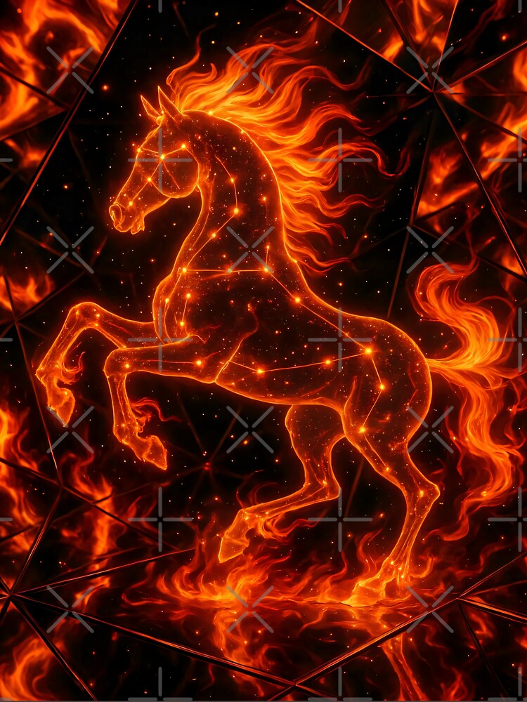 Constellation Fire Horse Chinese Zodiac by AI-Only Creations