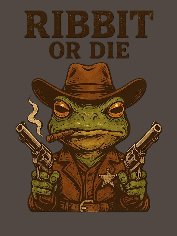 Cowboy Frog Meme – Ribbit or Die Western Outlaw Design by OxiSkor